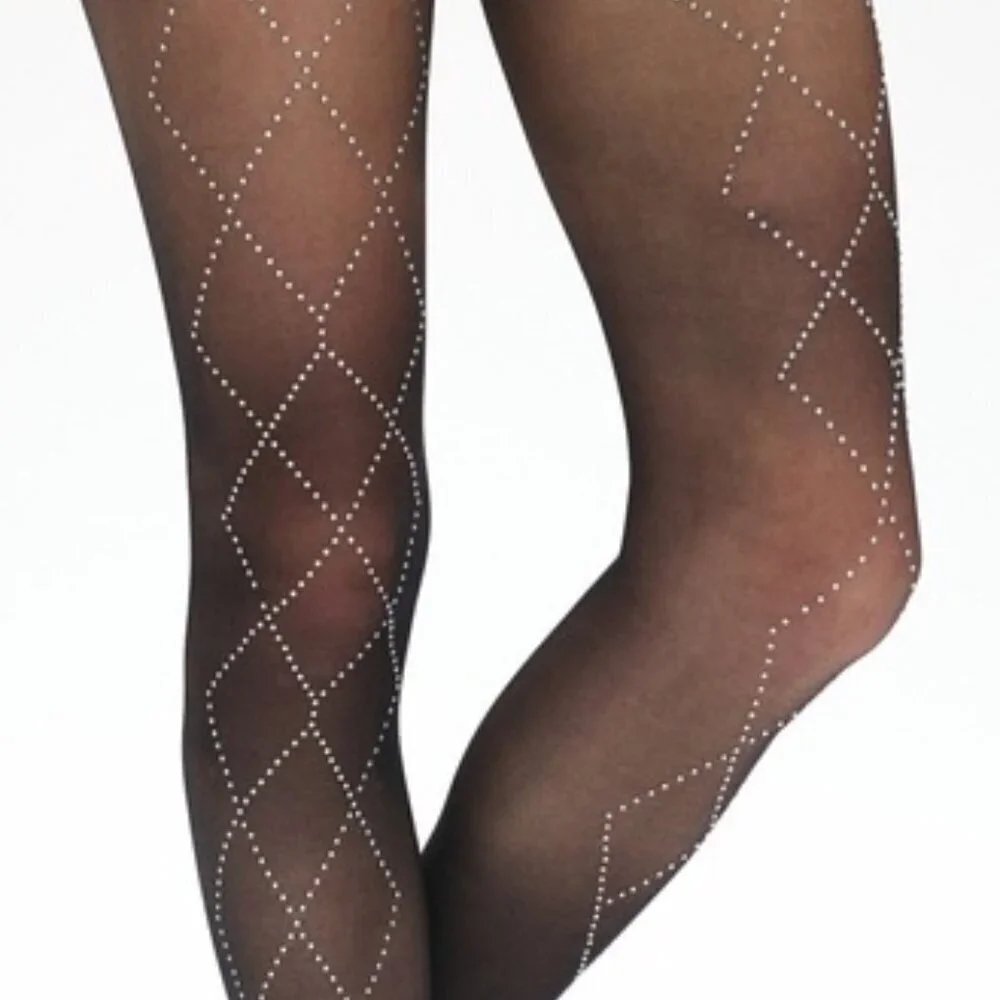 NWT Urban Outfitters Geo Sparkle Black Tights